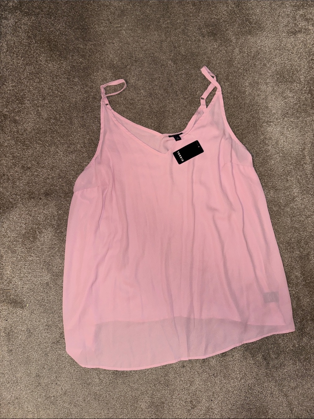 torrid Soft Pale Pink Chiffon Spaghetti Strap Cami